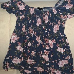 Maternity lighter blue floral top